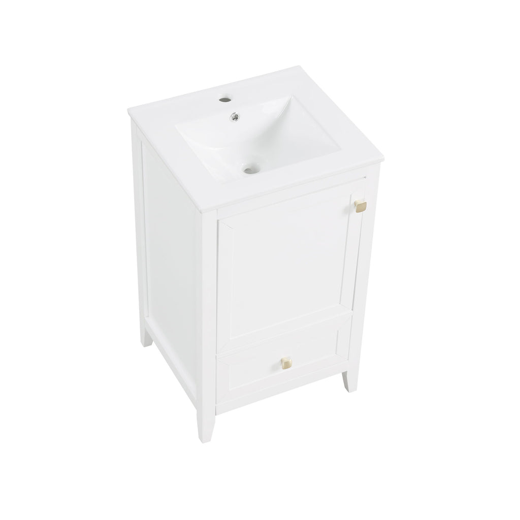 Bathroom Vanity With Sink, Soft Closing Cabinet Door, Storage Rack And Drawer