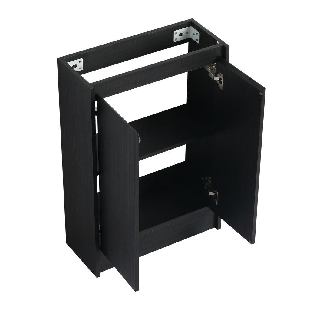 Freestanding Bathroom Vanity With Sink And Storage Rack, Soft Close Doors Base With Basin