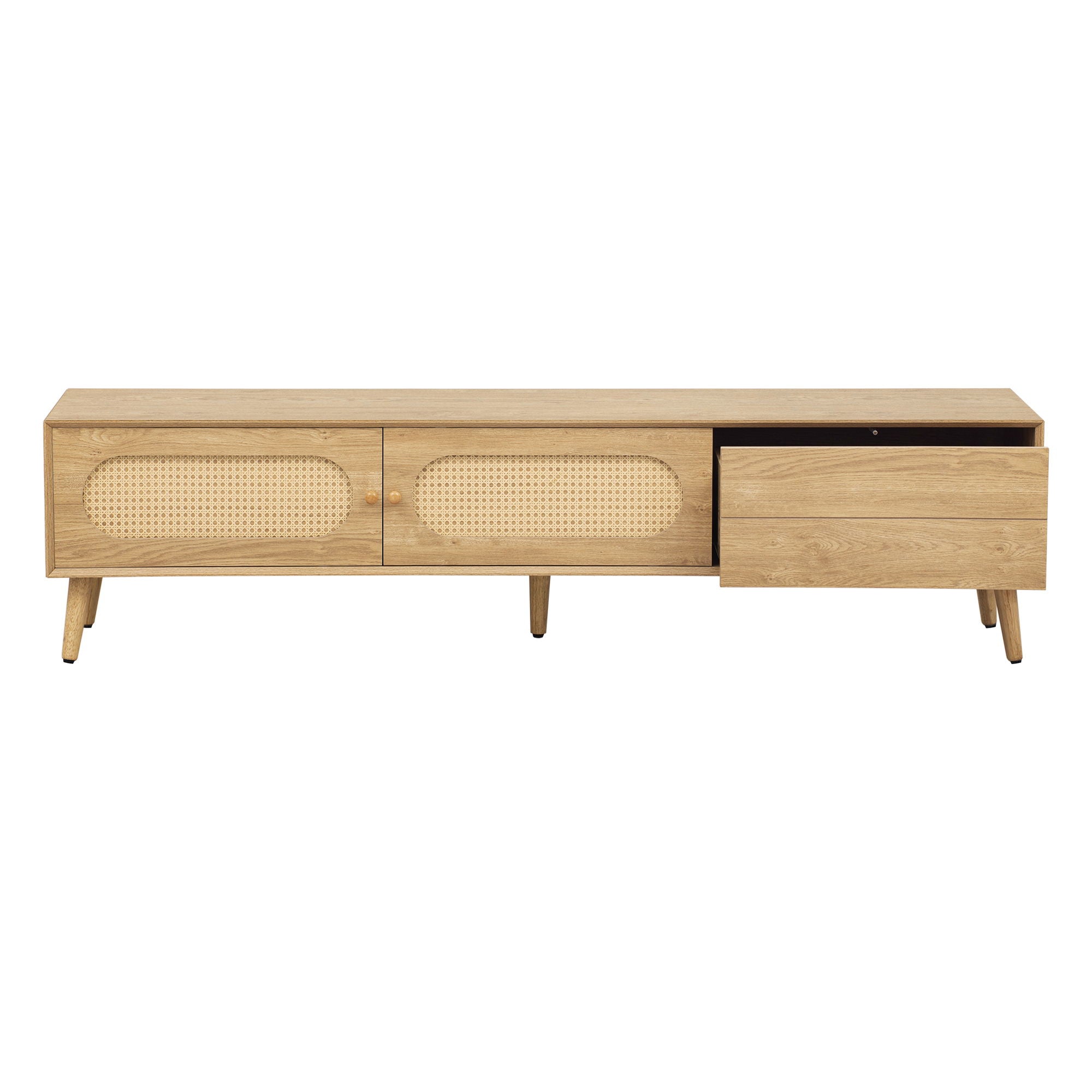 TV Stand For TVs Up To 80", Media Console, Cabinet - Natural