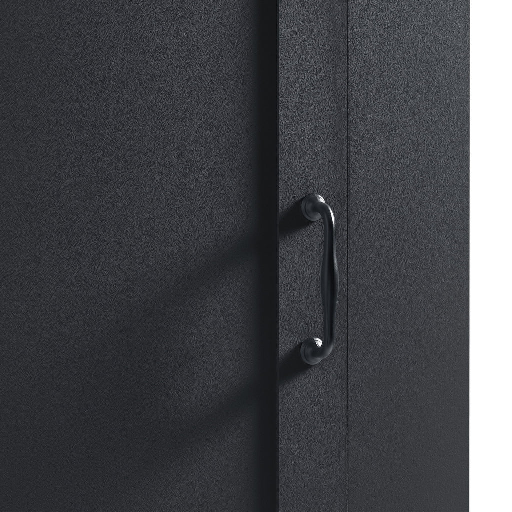 Modern Tall Storage Cabinet With Tilt-Out Compartment, Adjustable Shelves