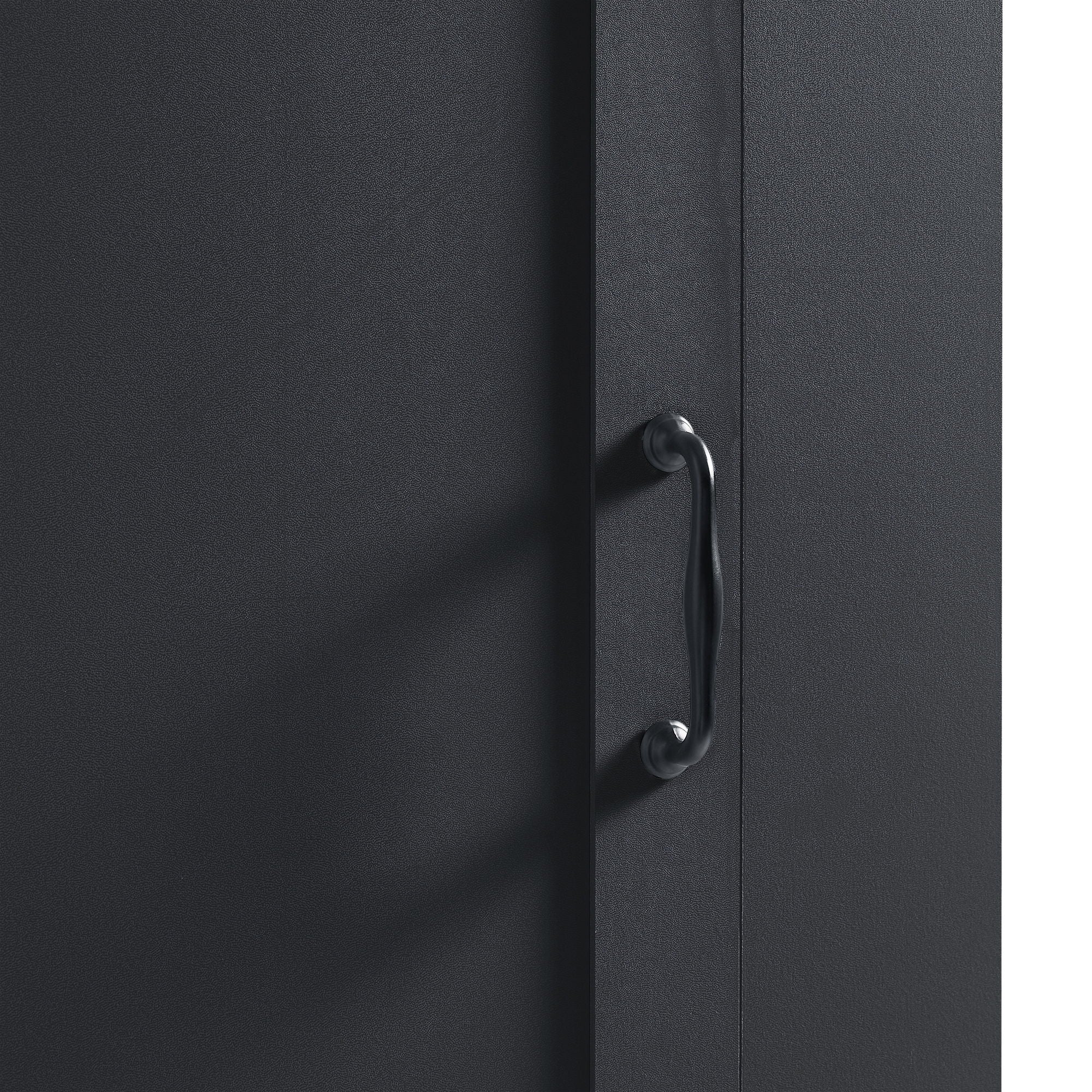 Modern Tall Storage Cabinet With Tilt-Out Compartment, Adjustable Shelves