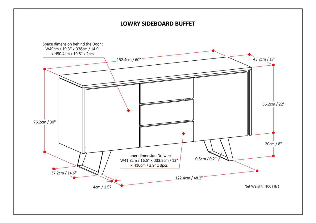 Lowry - Sideboard Buffet - Light Brown