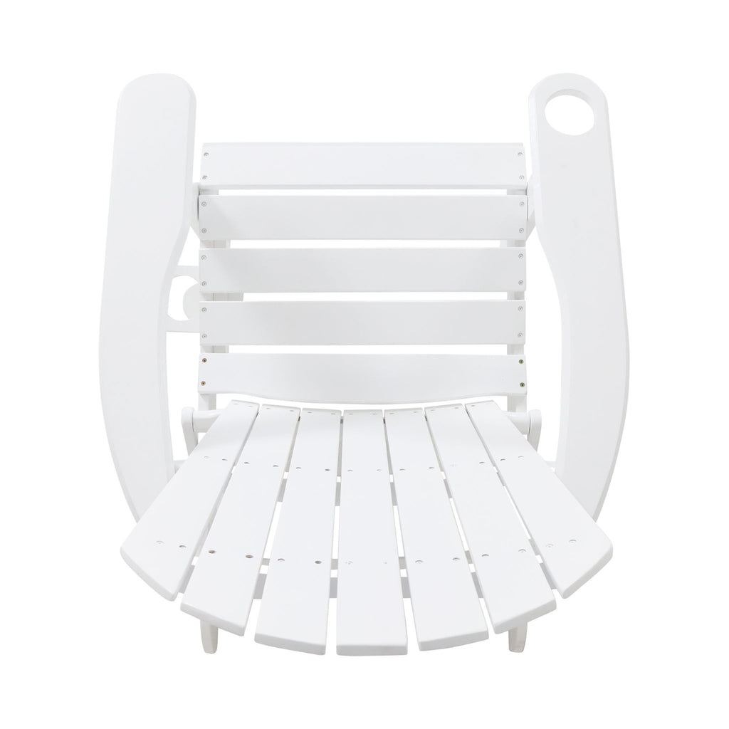 Zenithia - Outdoor Foldable Adirondack Chair With 2 Cup Holders - White