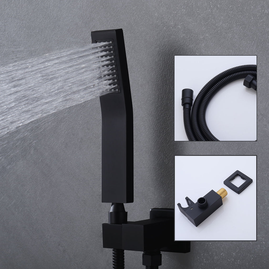 Wall Mount Shower System With High Pressure 10" Shower Head And Handheld