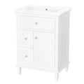 Modern Bathroom Vanity With Sink, Adjustable Shelf, 1 Flip Drawer & 2 Drawers