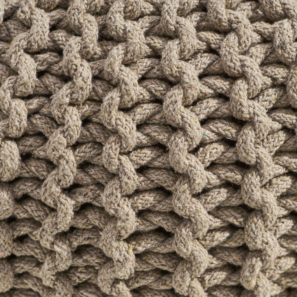 Moro - Knitted Round Pouf With Pumpkin Shape