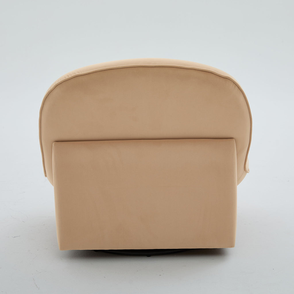 Pumpkin Shaped Swivel Accent Chair, 360 Degree Rotation For Living Room