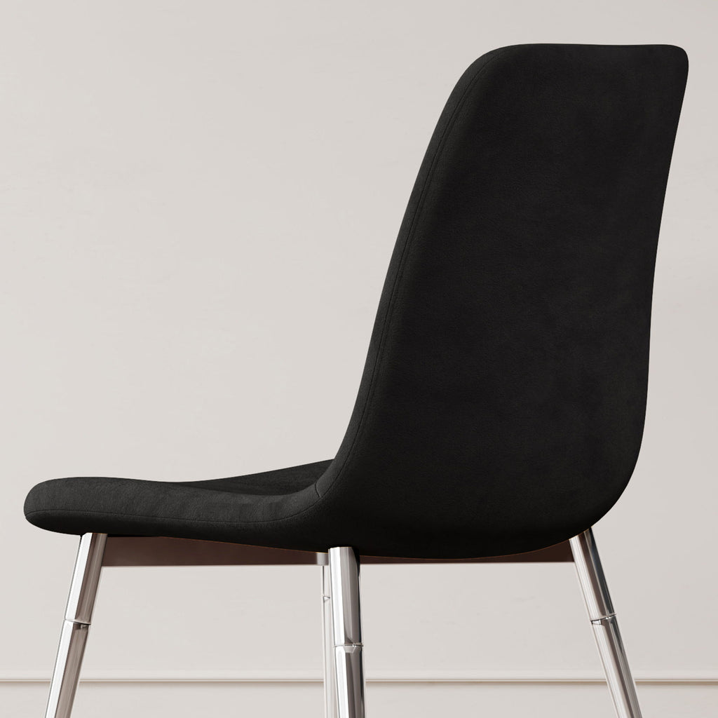 Dining Chairs, Upholstered Armless Accent Chairs, Classical Appearance And Metal Legs (Set of 4)