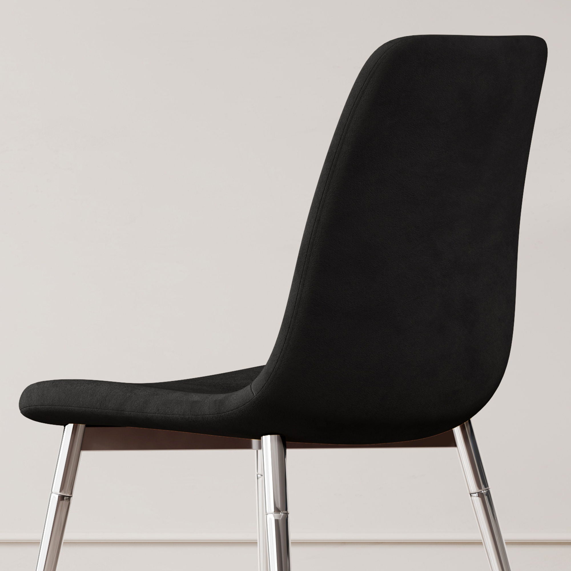 Dining Chairs, Upholstered Armless Accent Chairs, Classical Appearance And Metal Legs (Set of 4)
