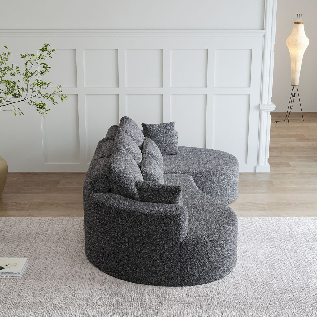 Curved Oversized Sectional Sofa With Extra Deep Seat