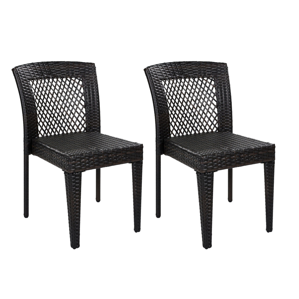 5 Piece Patio Dining Set With Chairs, Outdoor Furniture - Brown Multi / Light Teak