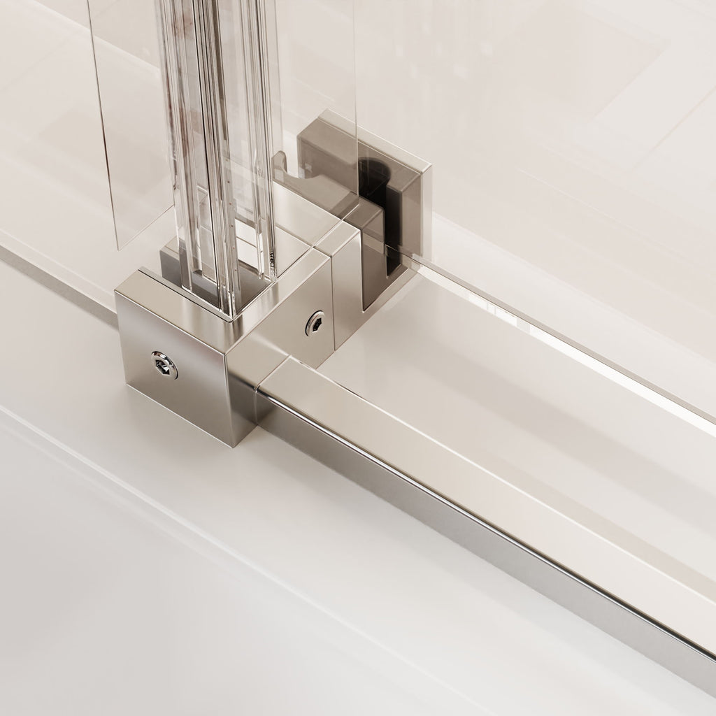 Frameless Single Sliding Shower Door, Sgcc Tempered Glass, Reversible