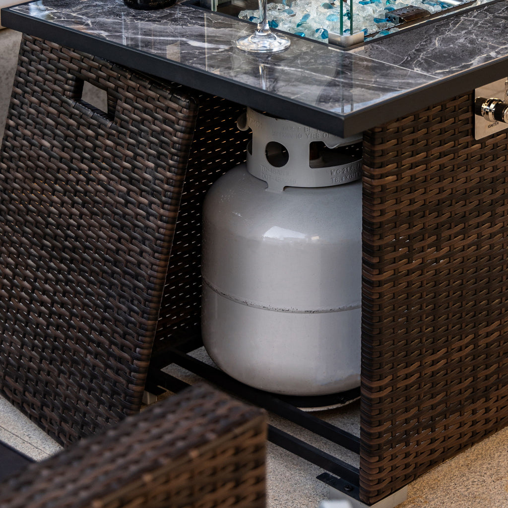 Outdoor Fire Pit Table, Propane Fire Table With - Espresso