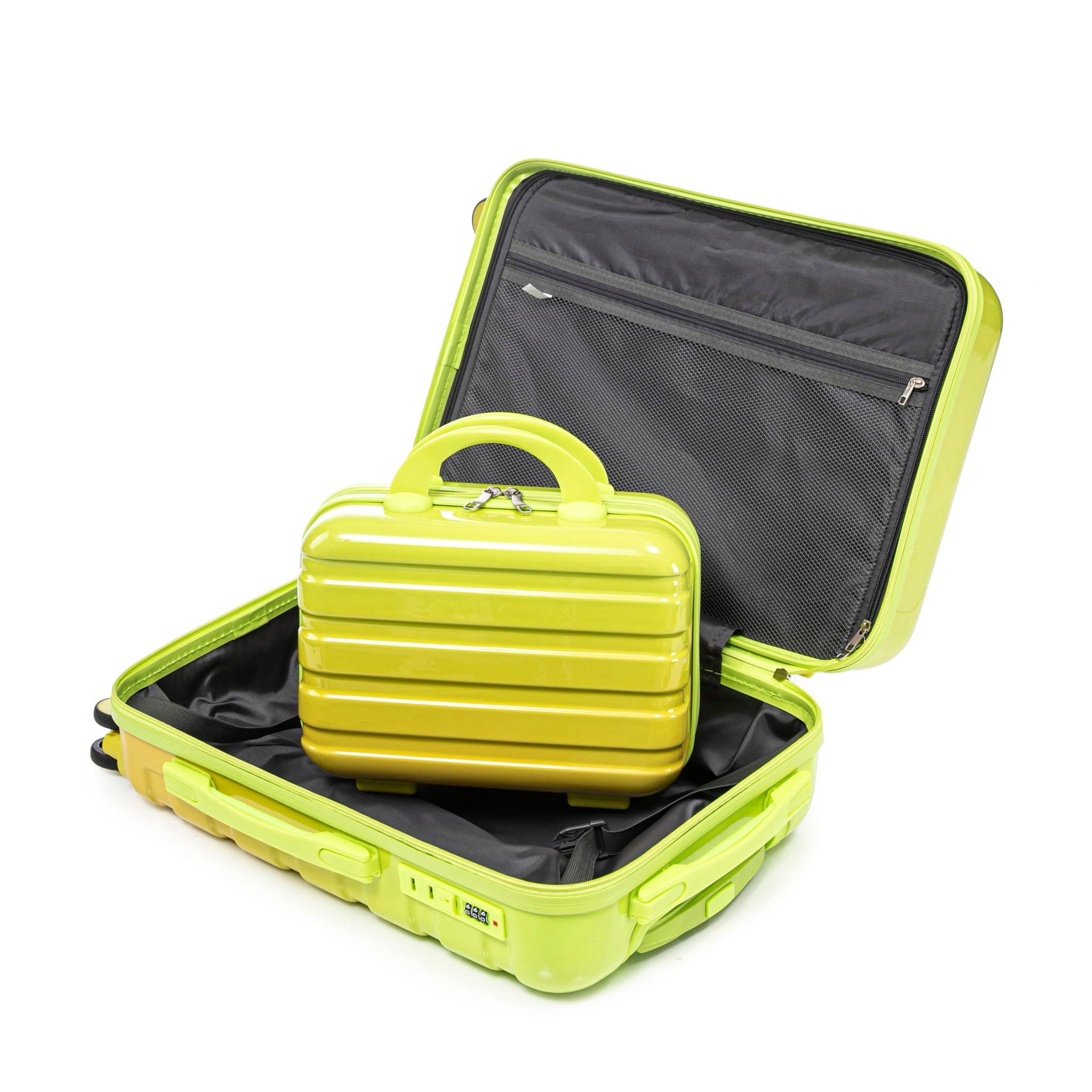 Luggage Set 14" / 20" With Combination Lock And Cosmetic Case