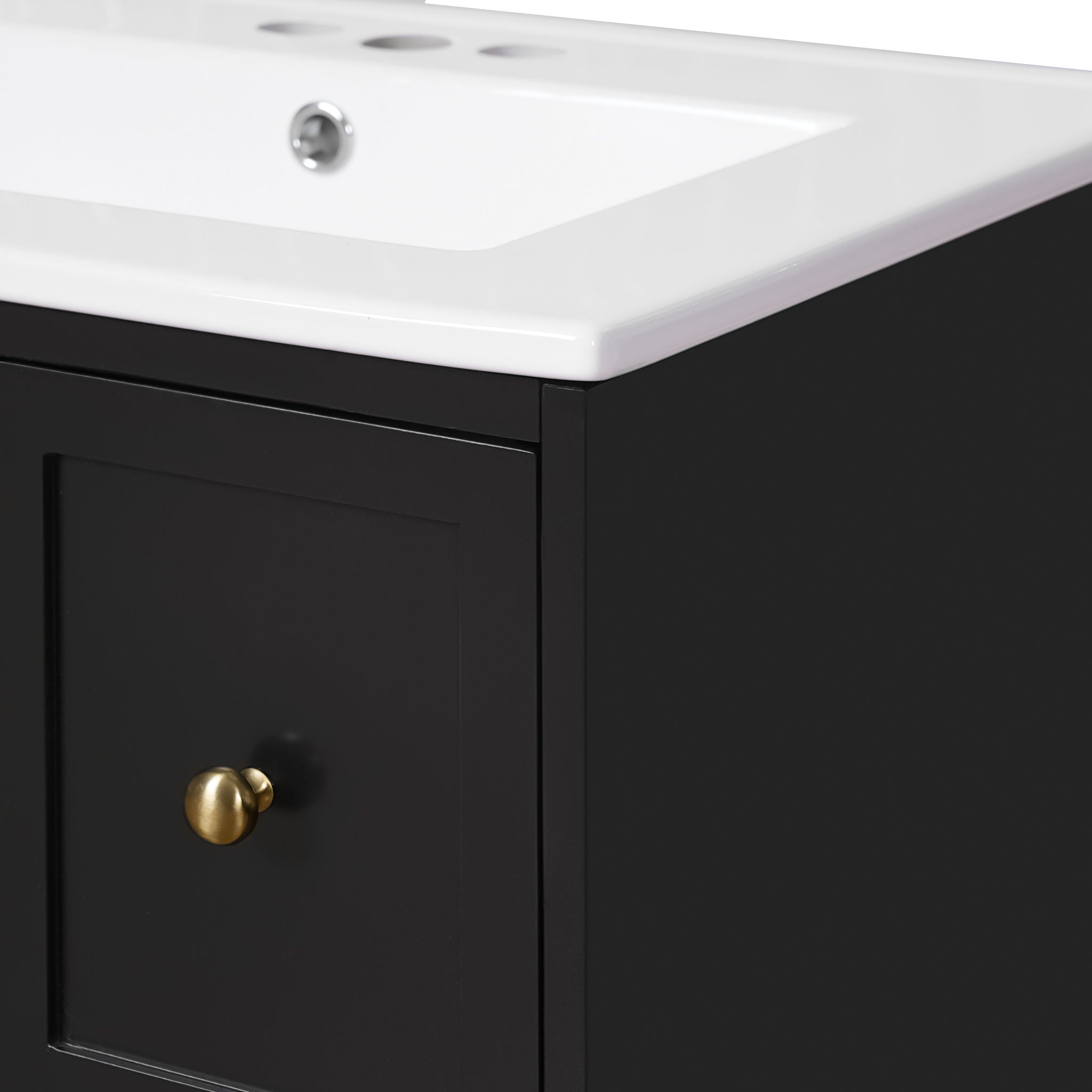 Wall-Mounted Bathroom Vanity Set With Sink, 2 Drawers And Soft-Close Door