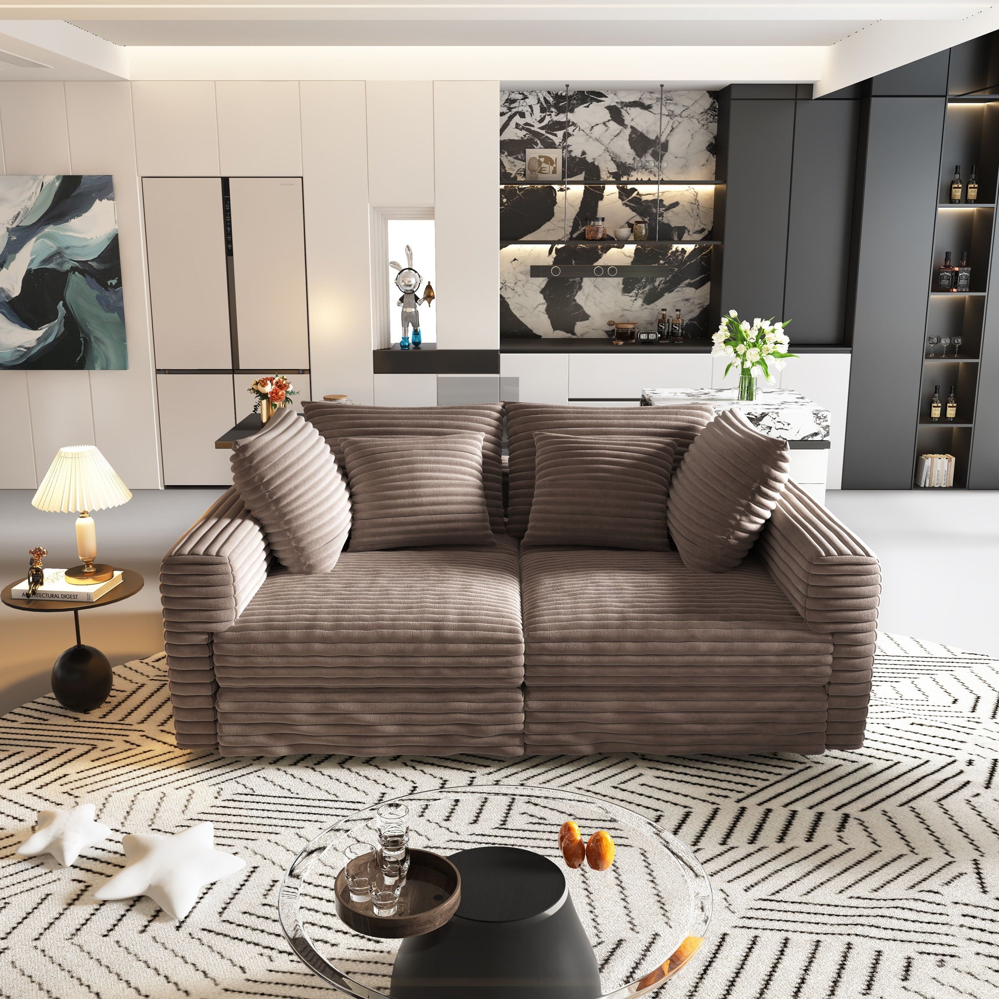 4 Seat Sofa, Deep Seat Couches With Soft Pillows