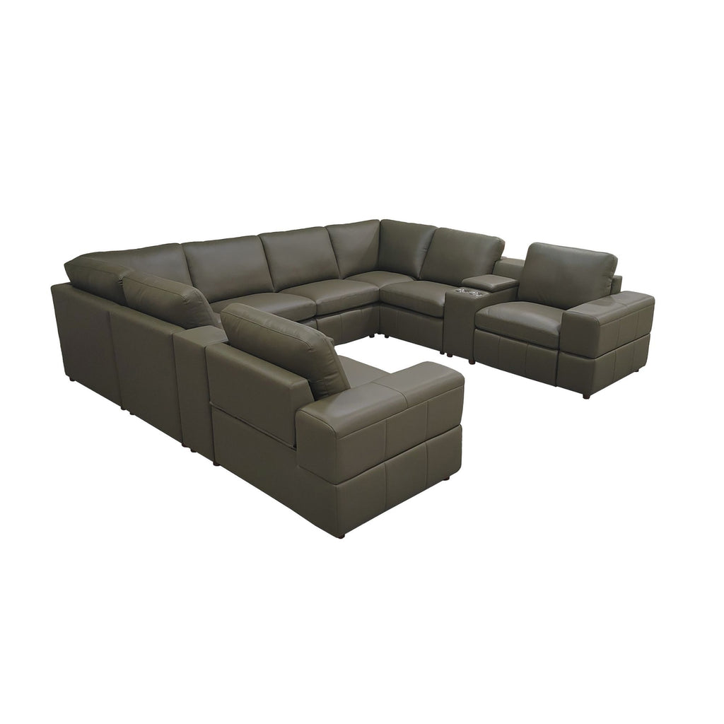 Upholstered Large Arms Sectional With Recliner Seats