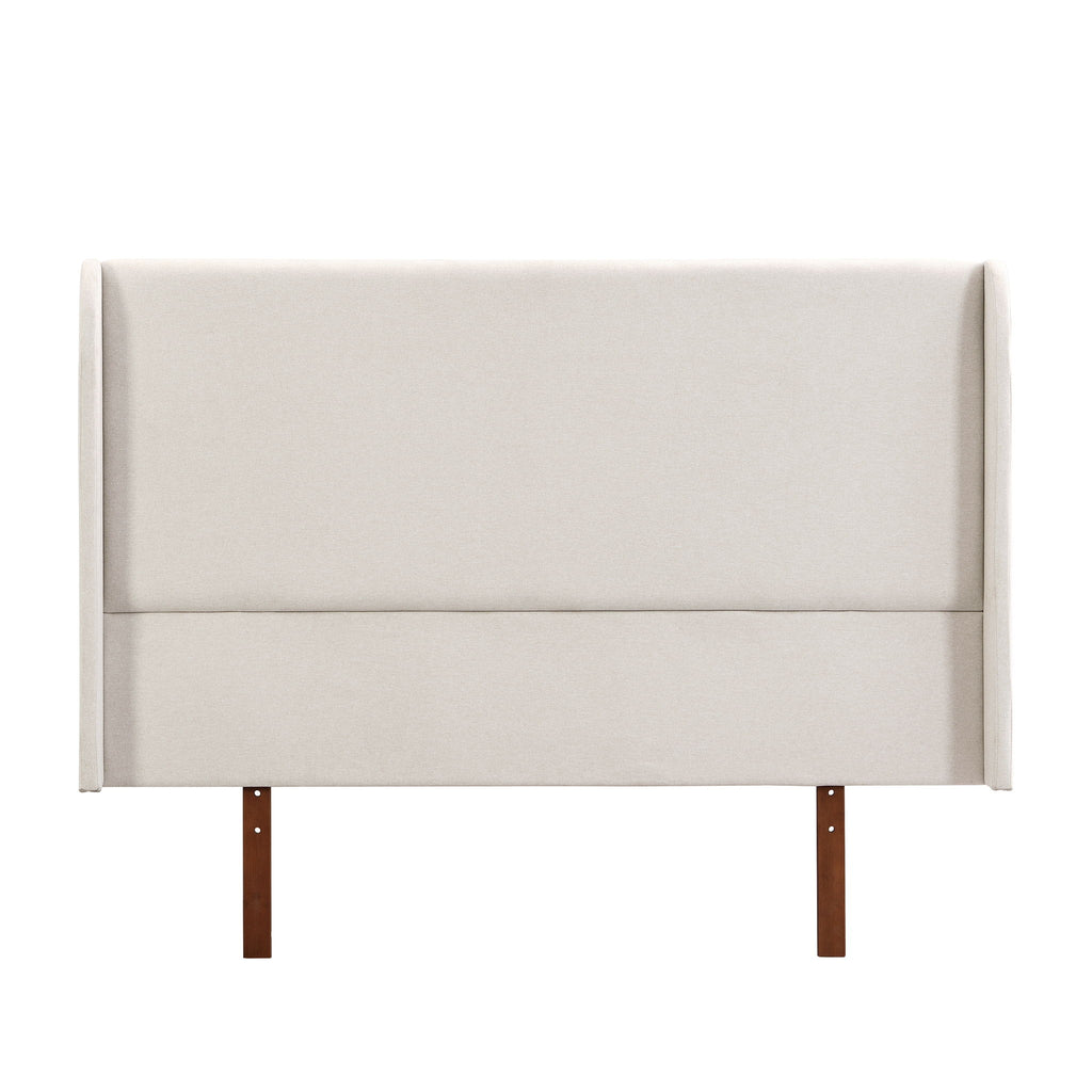 King Size Platform Bed With Upholstered High Headboard - Brown