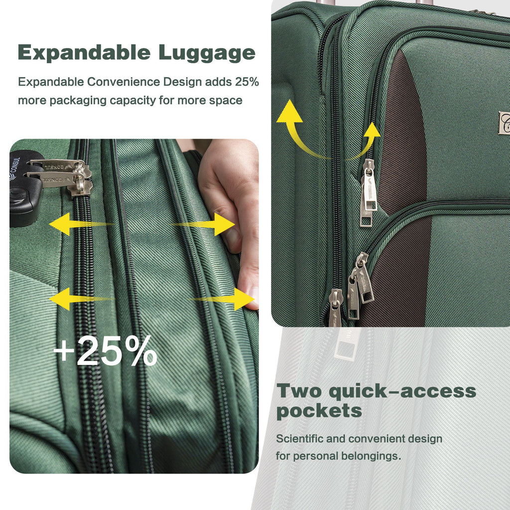 4 Piece Set Softshell Luggage