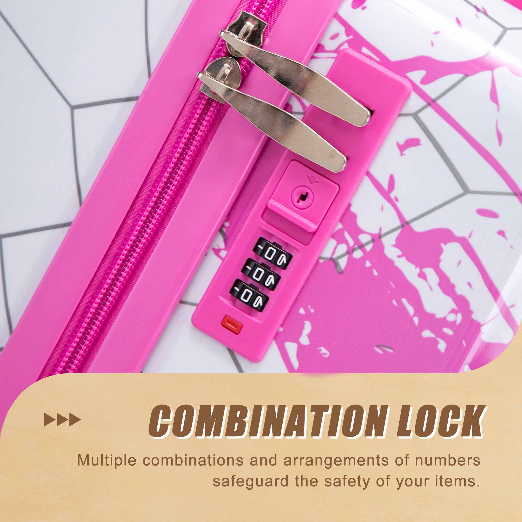 3 Piece With Combination Lock And Silent Wheels