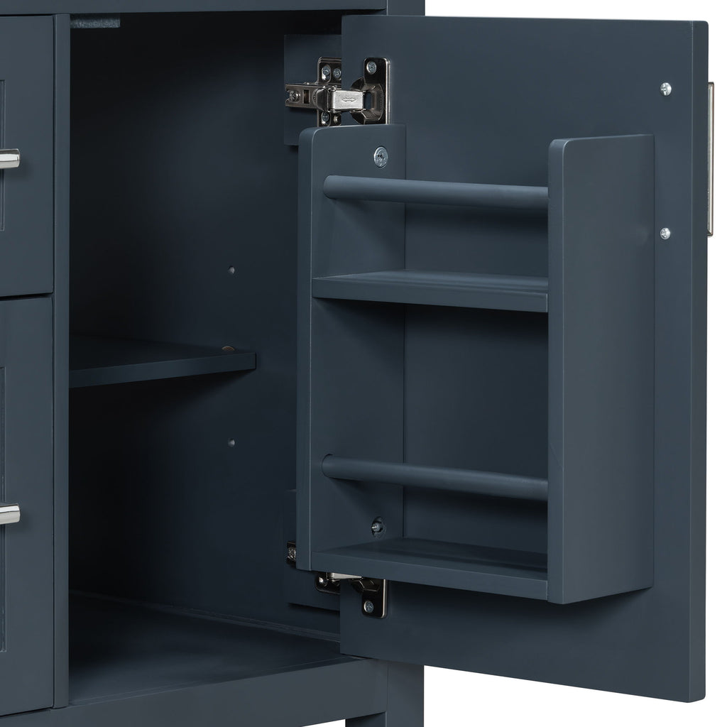Modern Bathroom Vanity With Sink, Flip Drawer & 2 Drawers, Soft Close Hinges, Adjustable Shelf