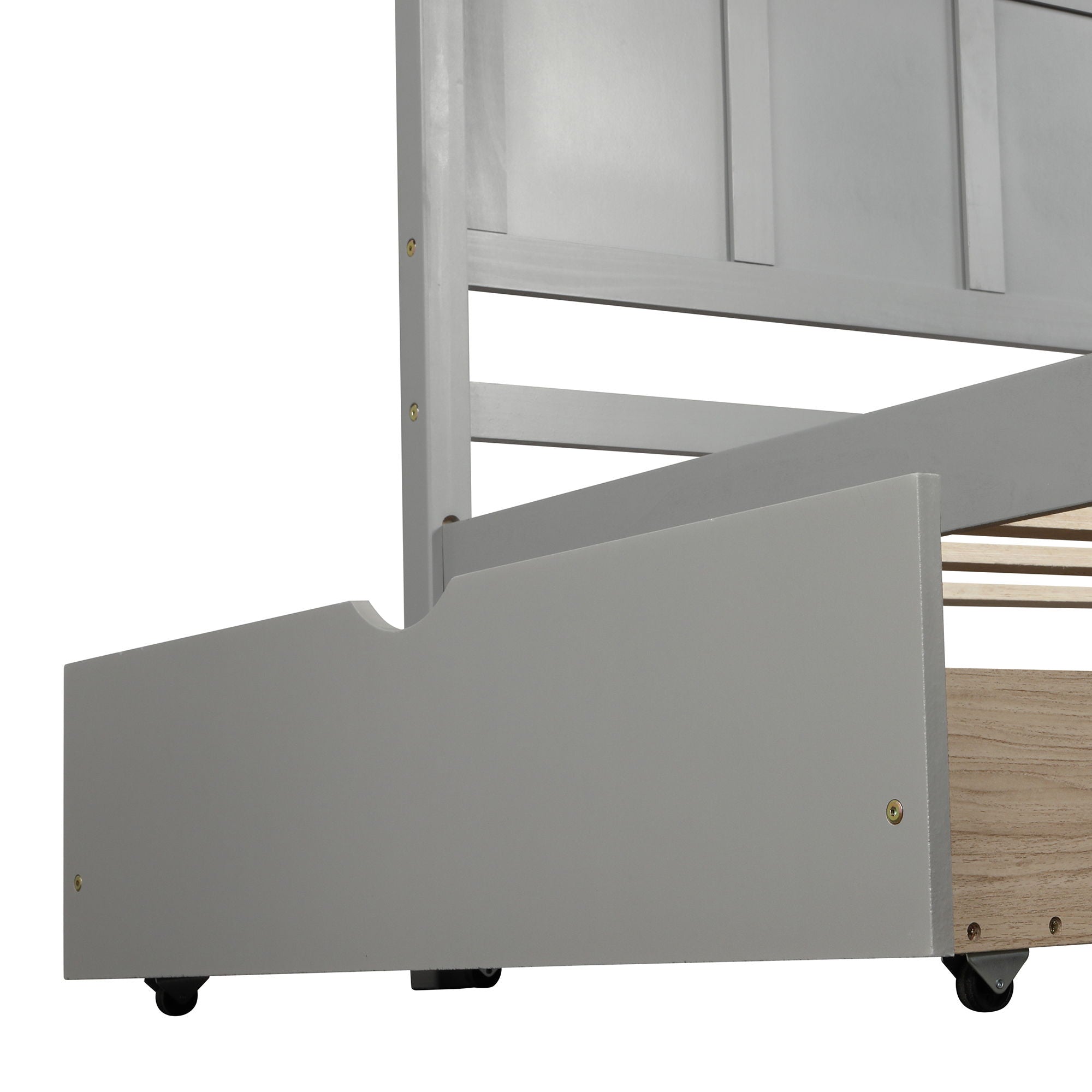 Platform Storage Bed With 2 Wheel Base Drawers