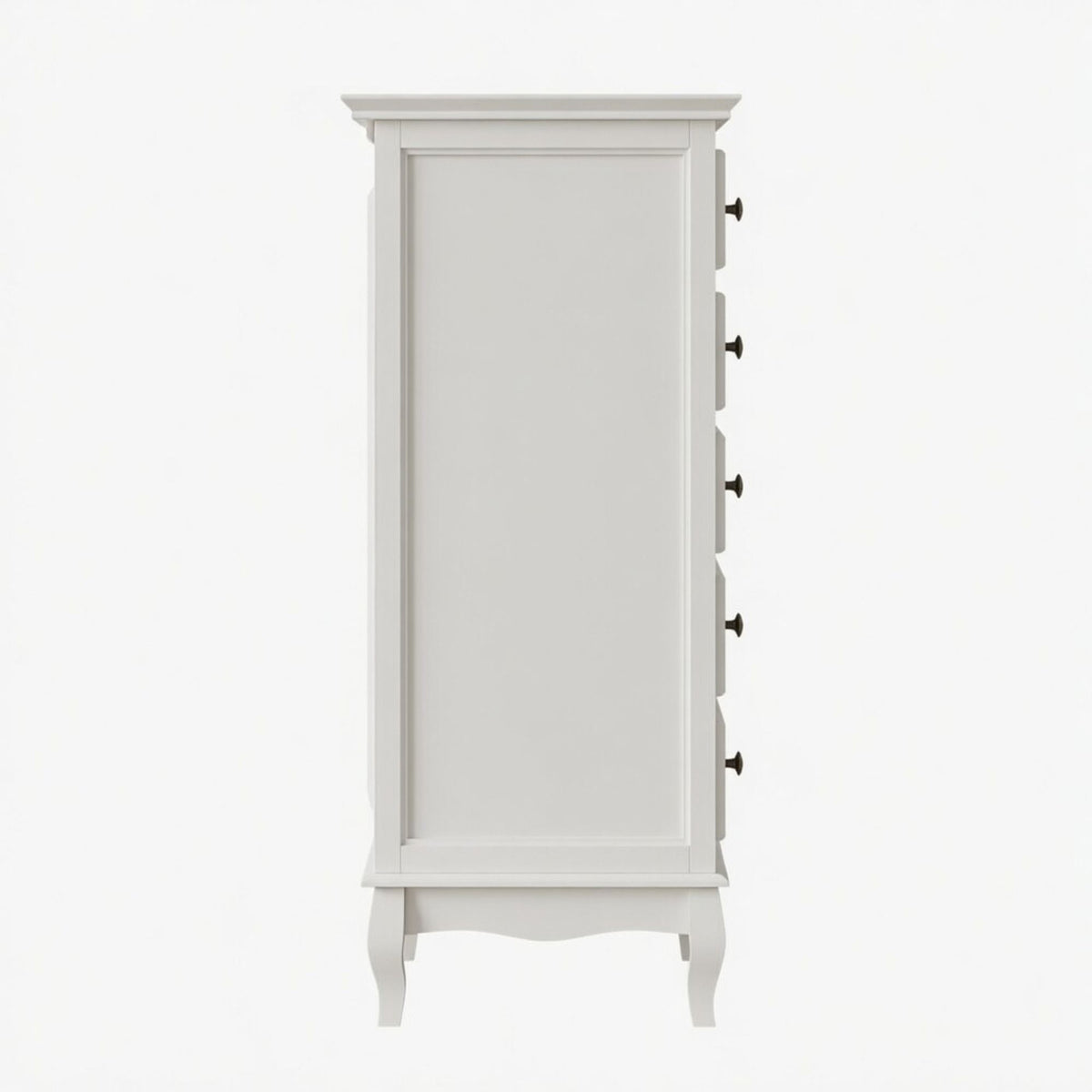 5 Drawer Tall Wide Chest Of Drawers - White