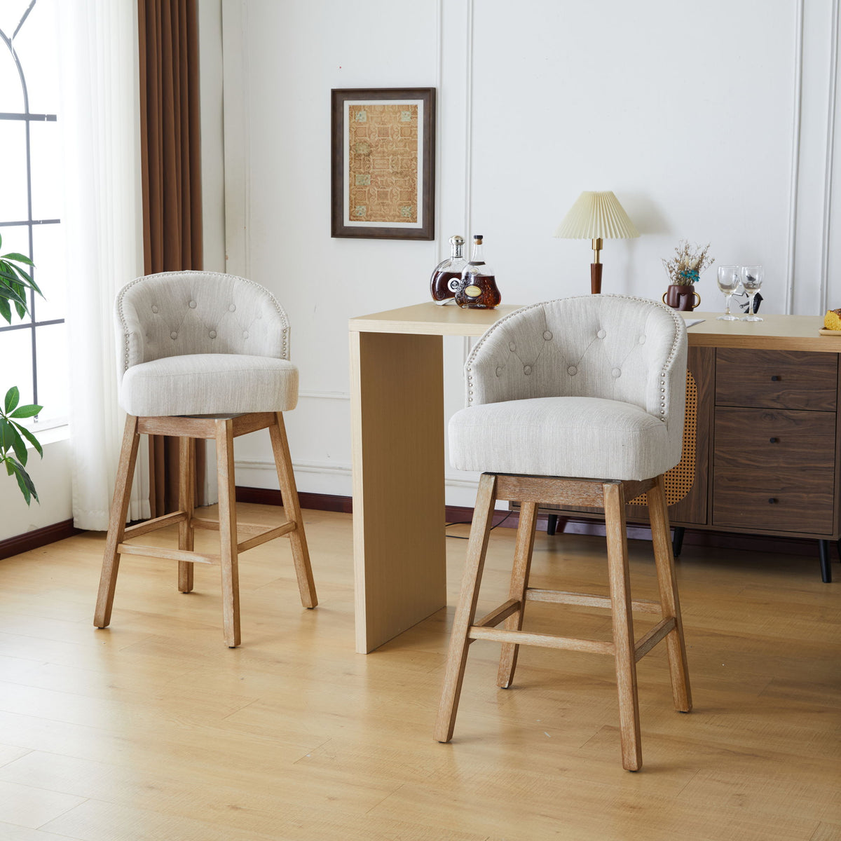 360 Degree Rotation Swivel Counter Stools (Set of 2)