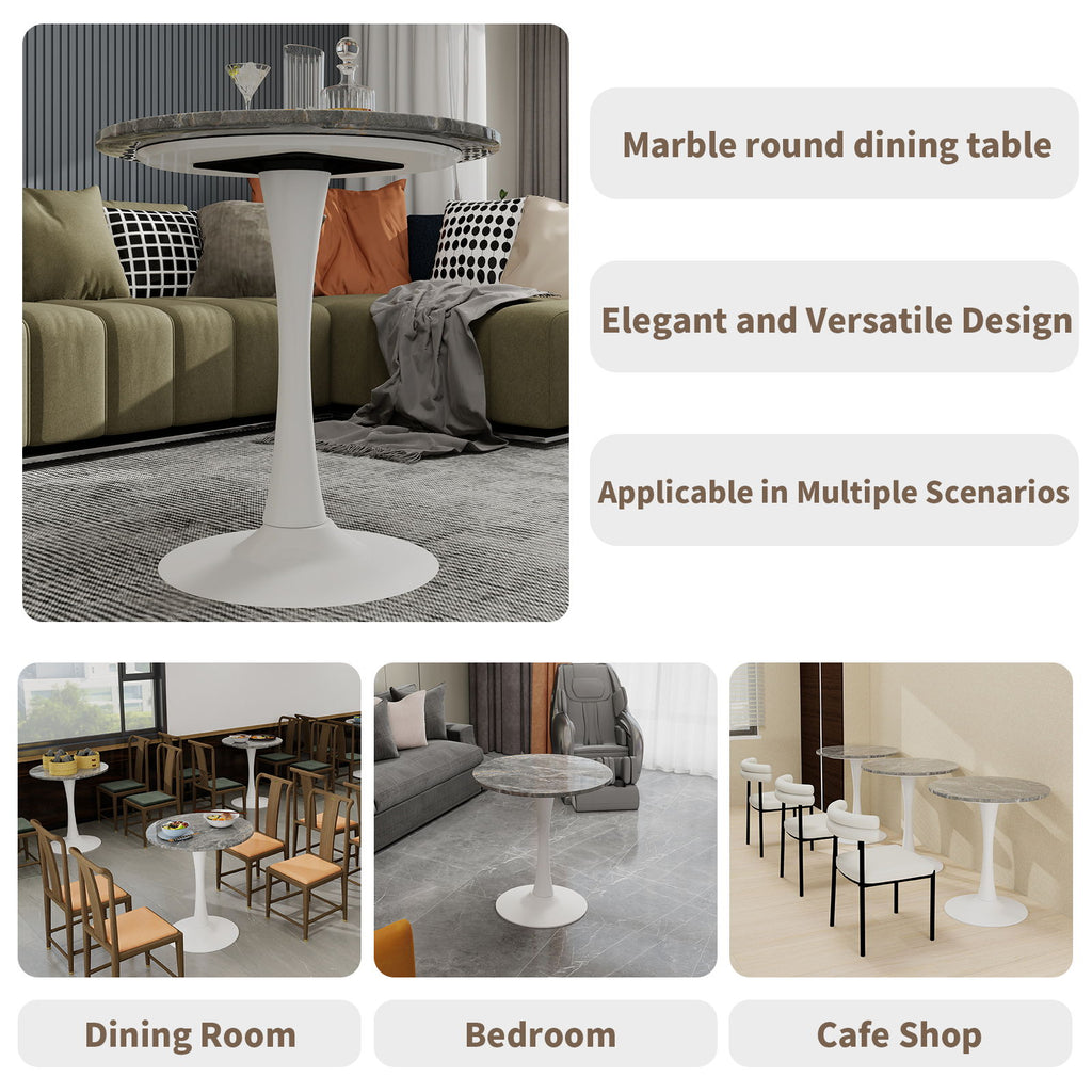 Coffee Table With Round Top For Living Rooms - Gray / White