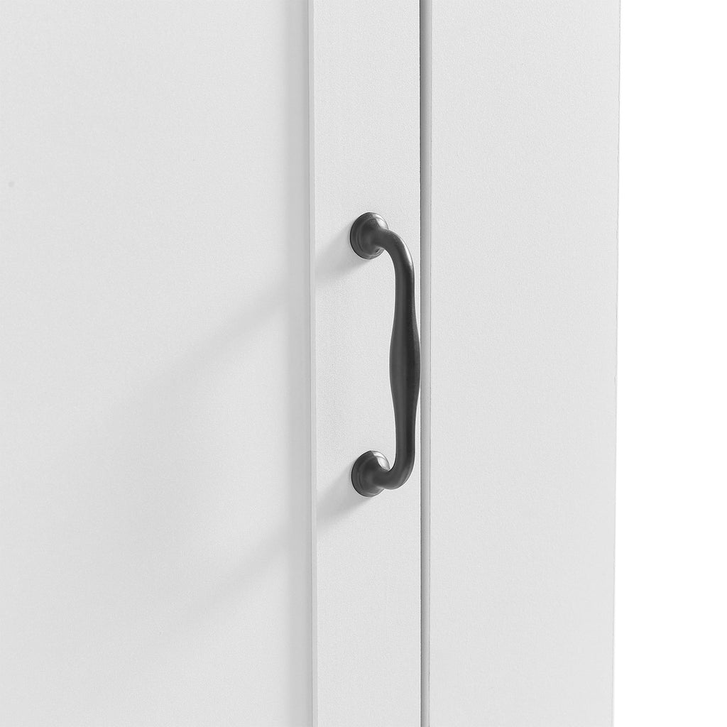 Modern Tall Storage Cabinet With Tilt-Out Compartment, Adjustable Shelves