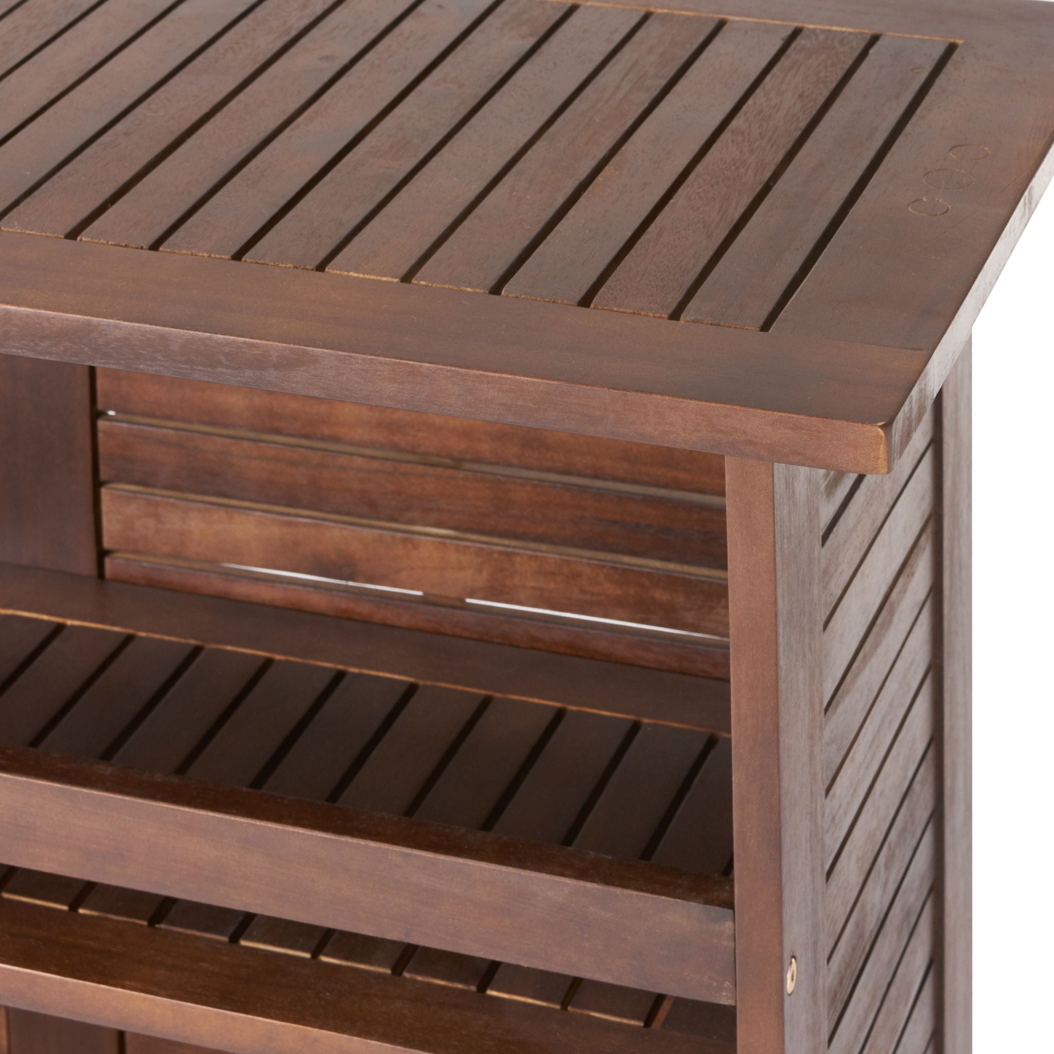 Riviera - Wood Bar Stylish Beverage Station Acacia Wood Compact - Brown