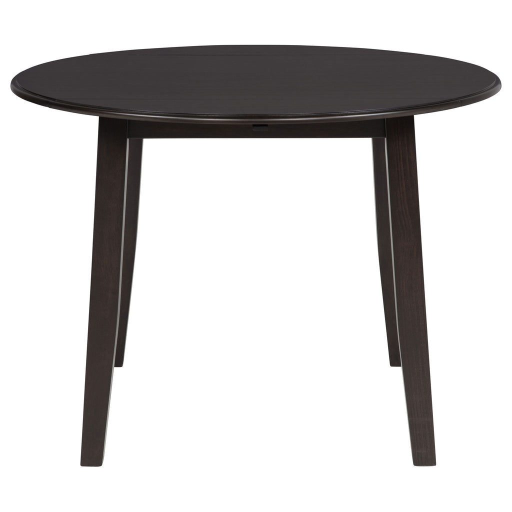 Jackie - 5 Piece Dining Set With Drop Leaf Table And Side Chairs - Dark Coffee