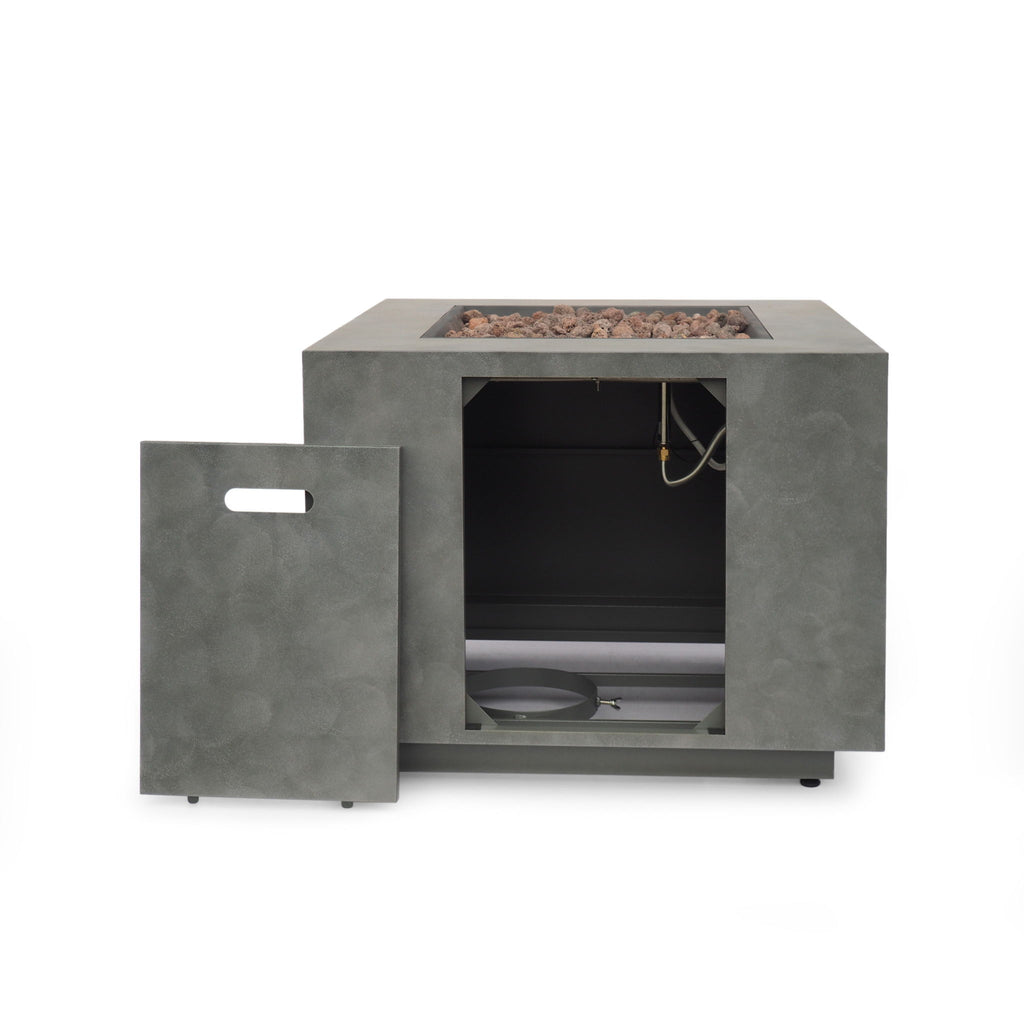 Outdoor Patio Gas Burning Fire Pit Table 50, 000 Btu, Square