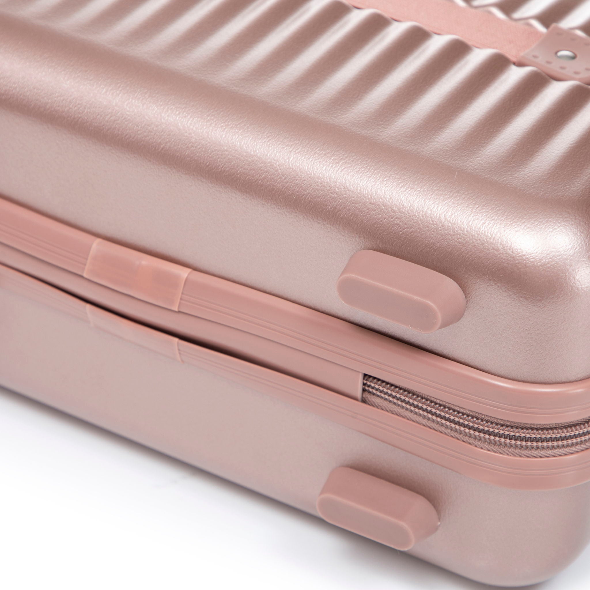 Luggage Set With Cosmetic Case, Combination Lock, Front Opening Design
