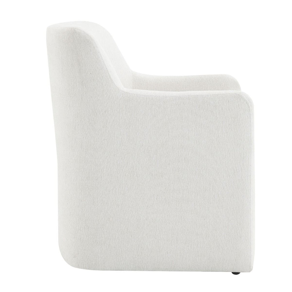 Cafell - Arm Chair With Swivel Casters - Cream