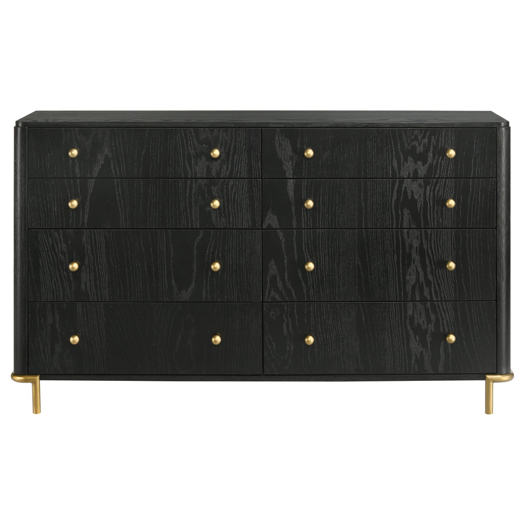 Anser - 8 Drawer Dresser - Black