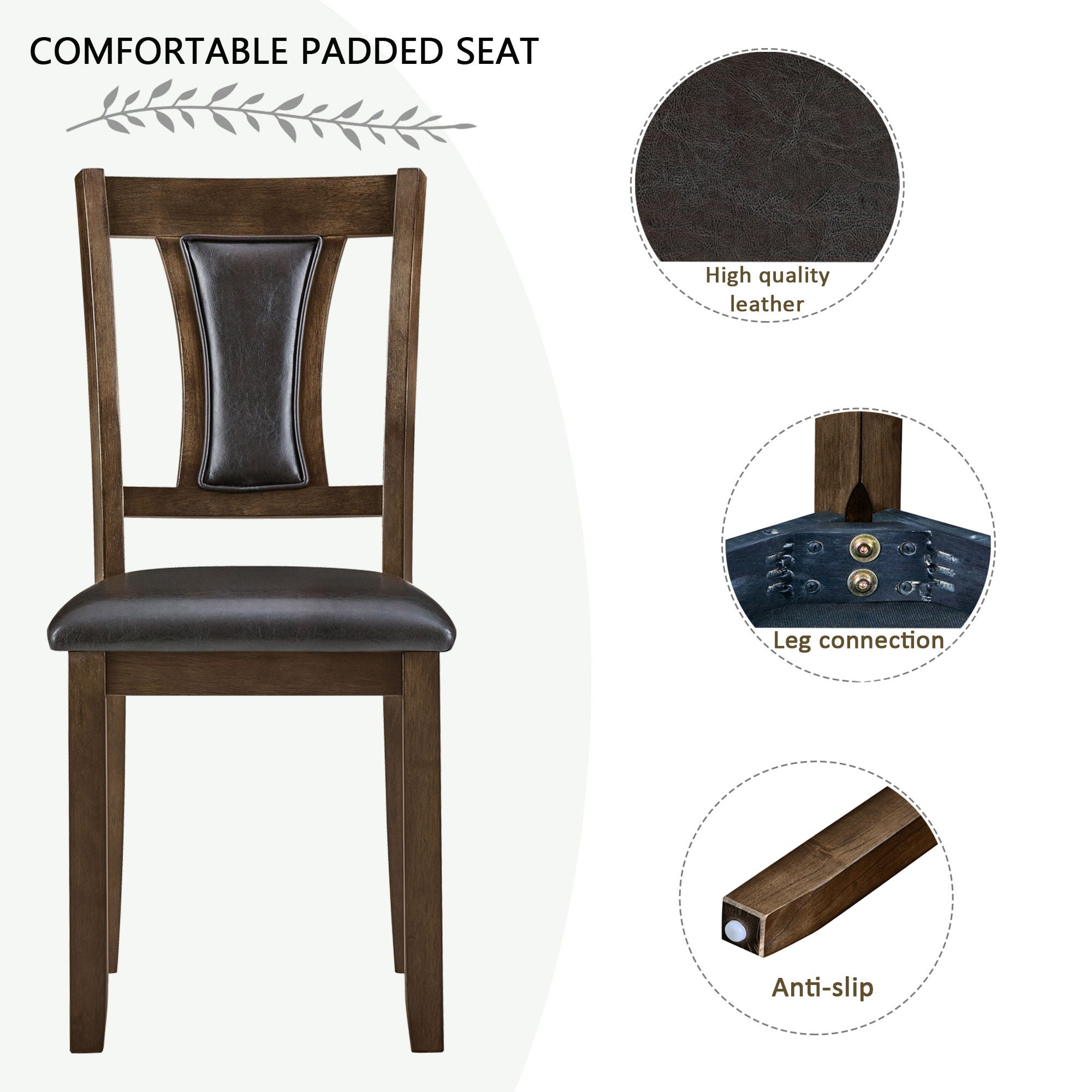 Modern Dining Table Set With Upholstered Chairs