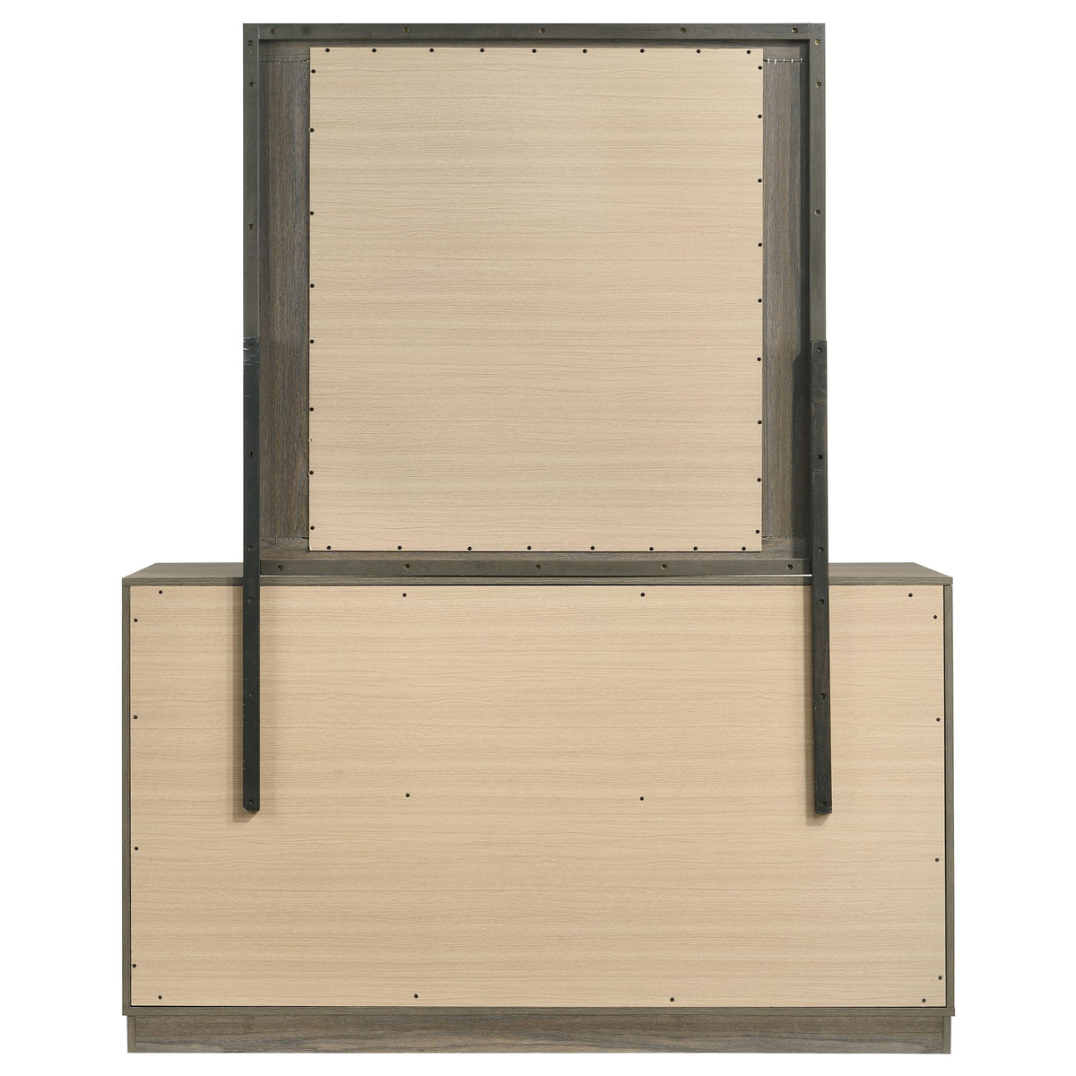 Edmondson - 9 Drawer Dresser With Mirror - Natural / Gray