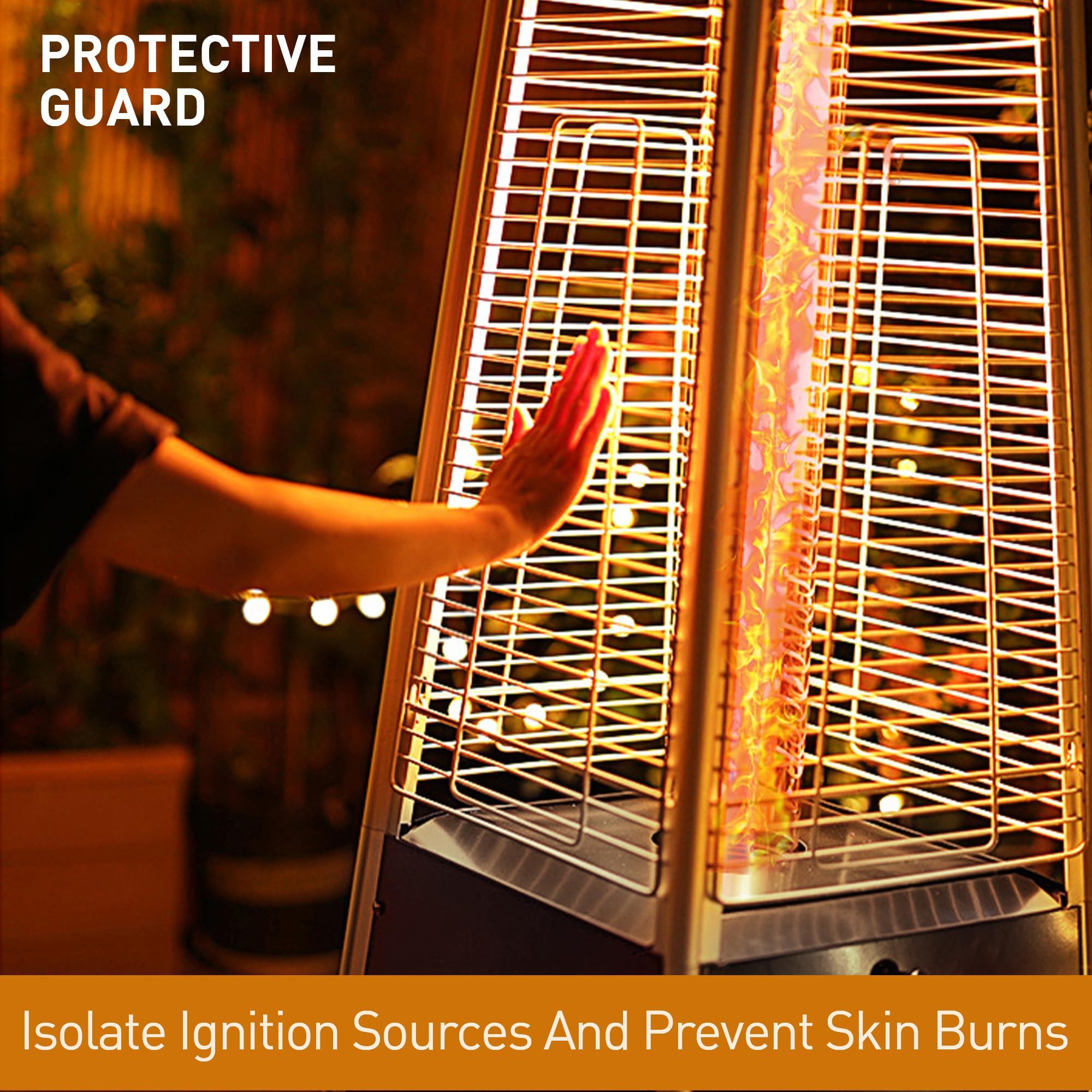 Patio Heater With Detachable Wheels, Protective Cover