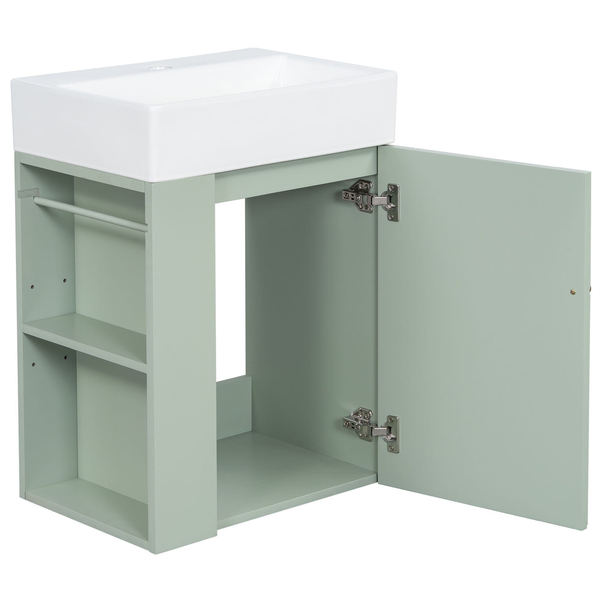 Modern Bathroom Vanity With Sink, Diamond Pattern Doors
