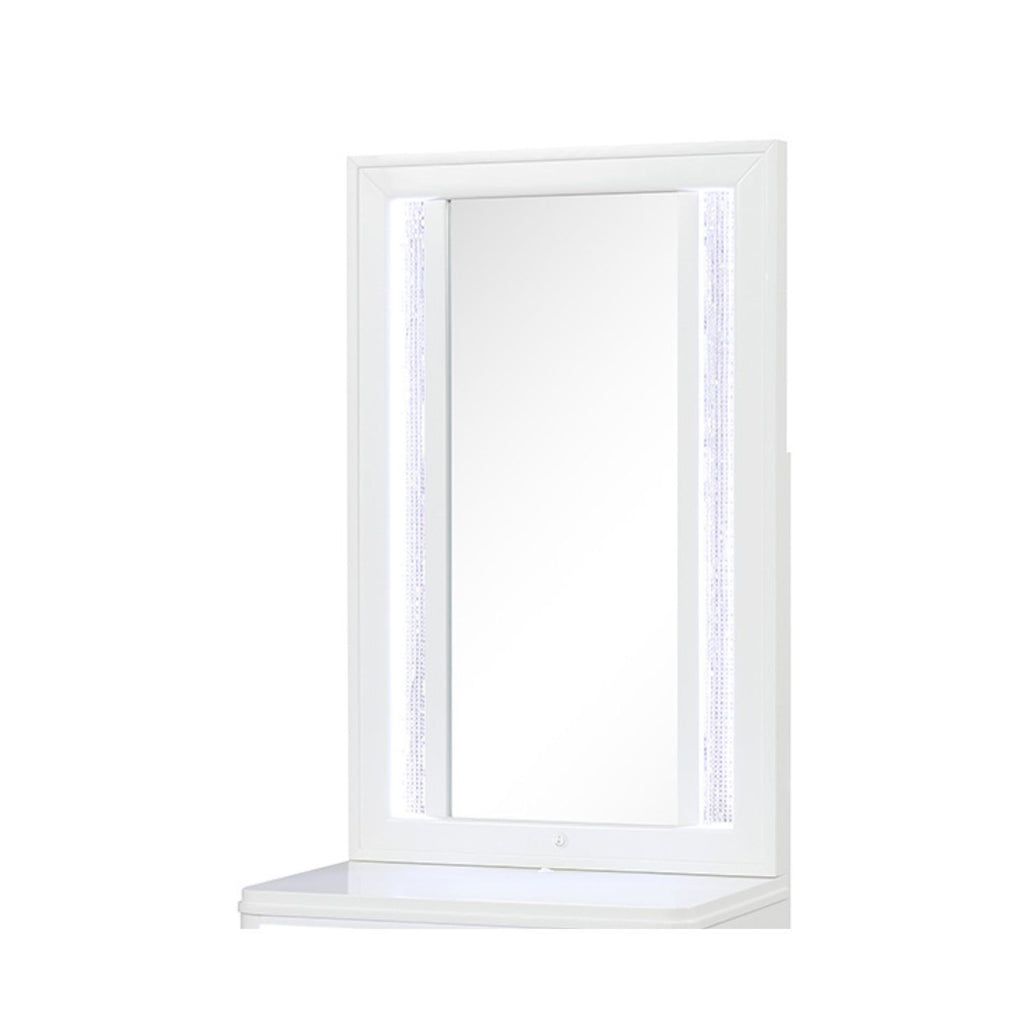 Abigale - Nightstand With Mirror Top, LED Lighting (Includes Mirror And Nightstand) - White