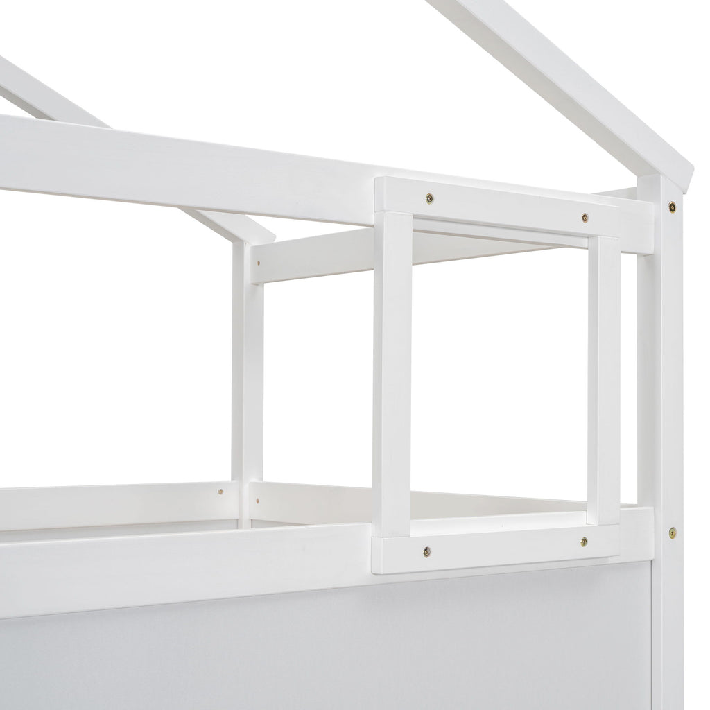 House Style Bunk Bed With Storage Staircase And board