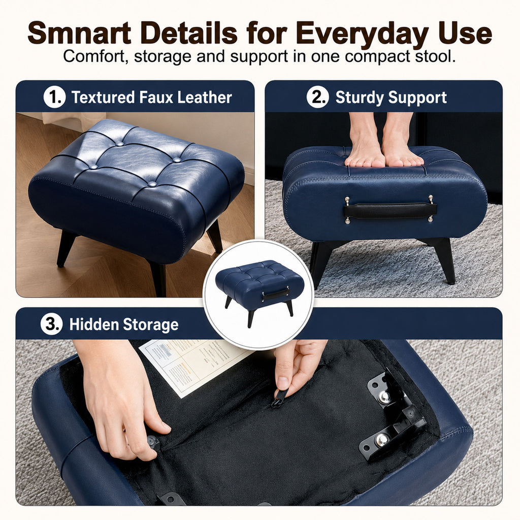 Minimalist Footstool With Hidden Storage