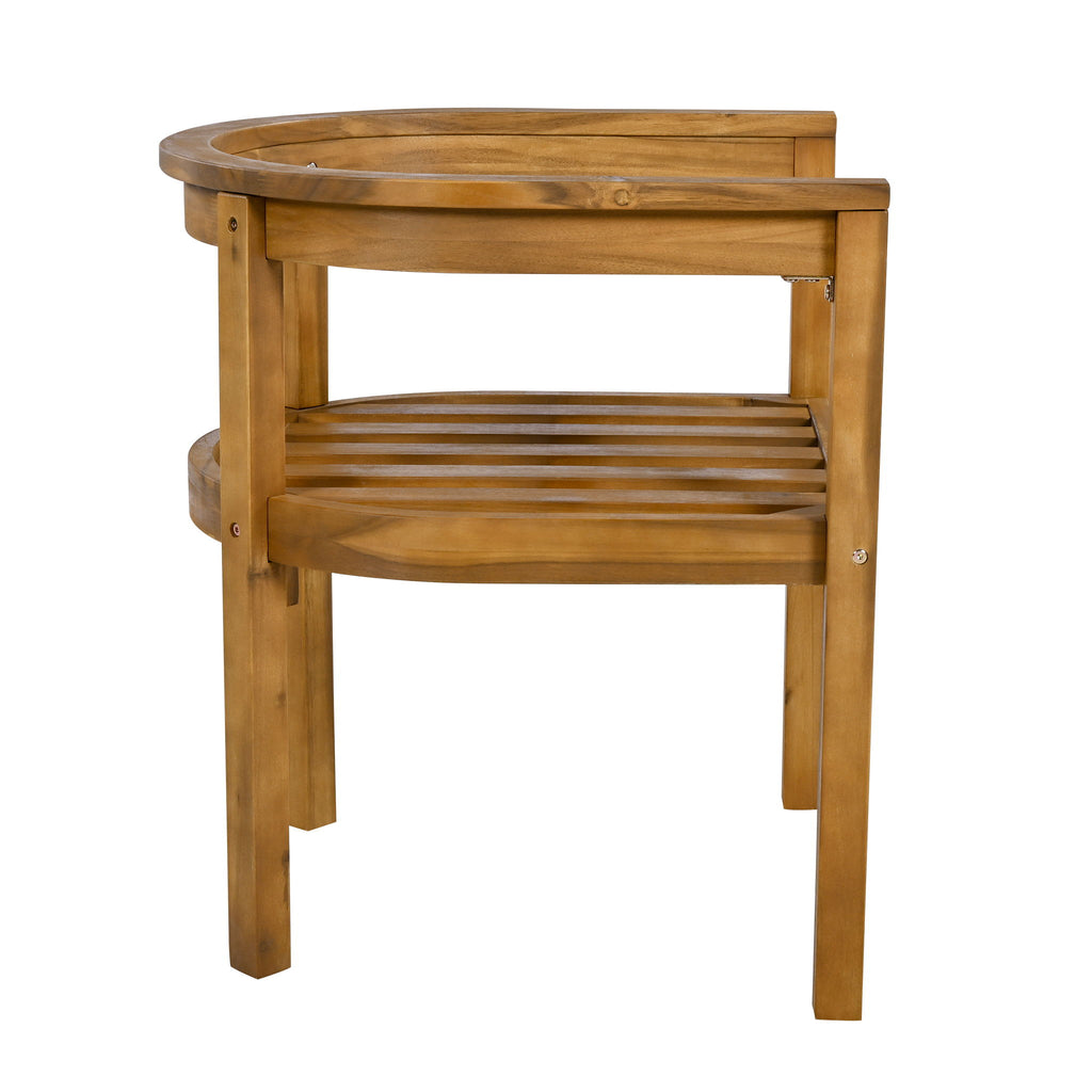Abaco - Outdoor Patio 7 Pieces Dining Set With Chairs And Table - Teak / Beige