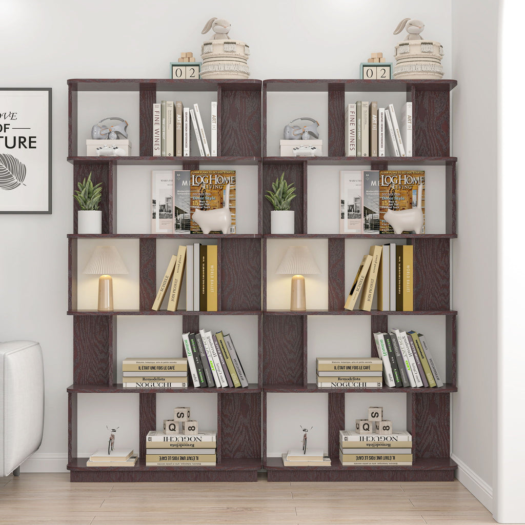 Modern 5 Tier Open Storage Bookcase