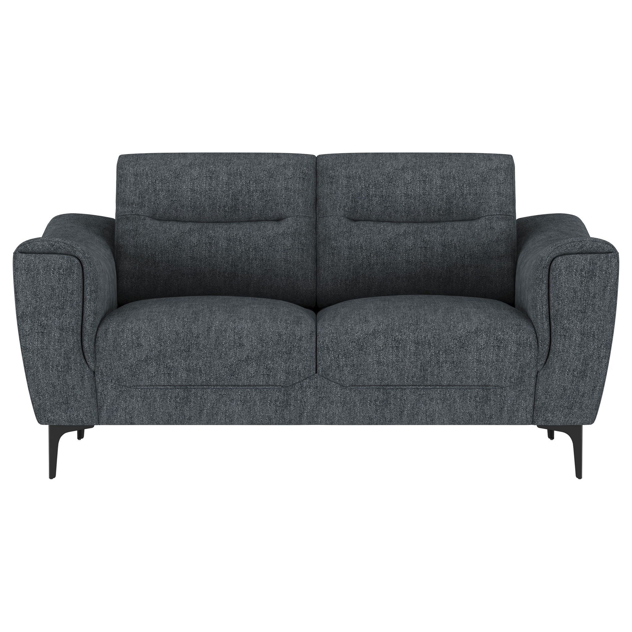 Oberle - Upholstered Sloped Track Arm Loveseat - Charcoal