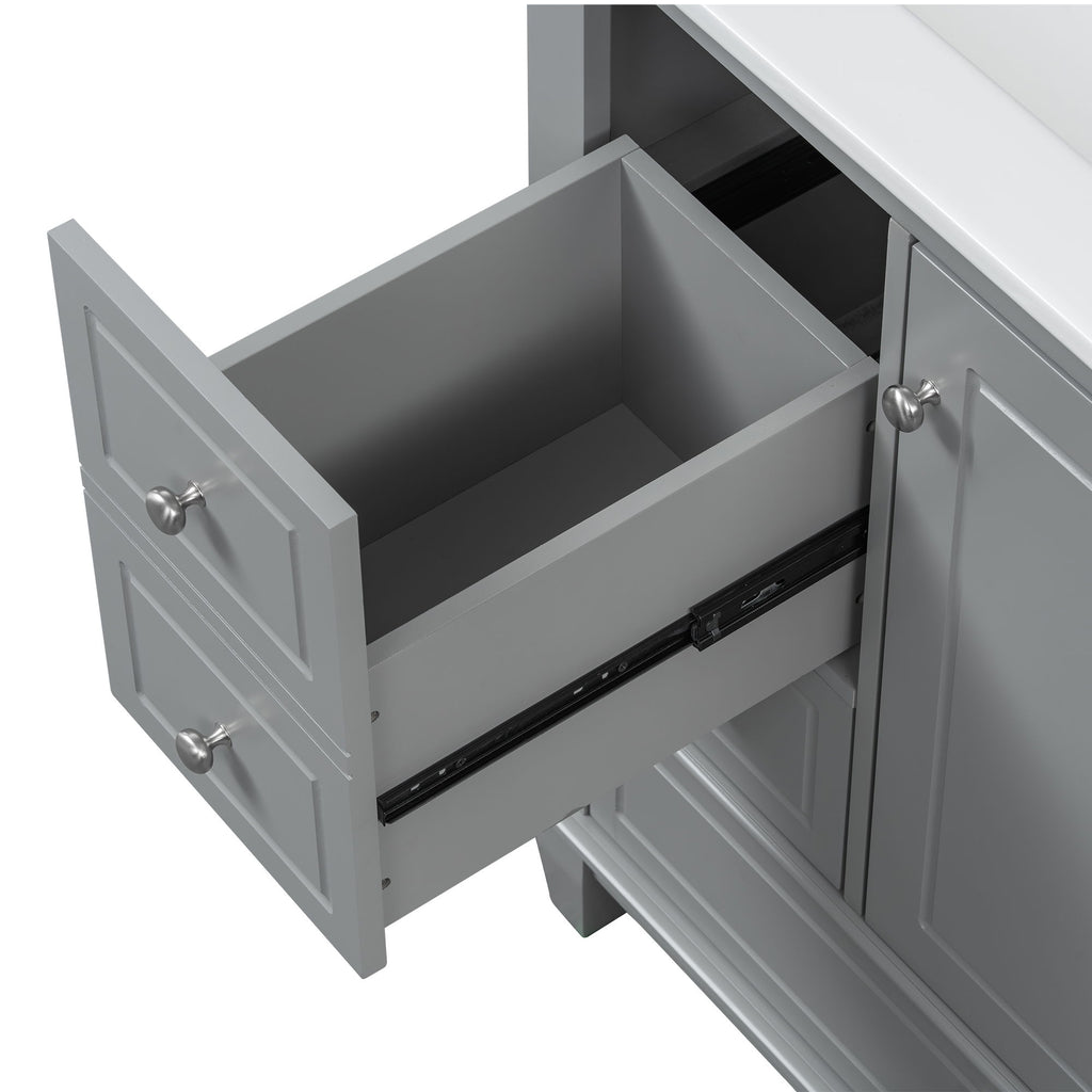 Freestanding Bathroom Vanity With Sink, Soft Close Door, 3 Drawers