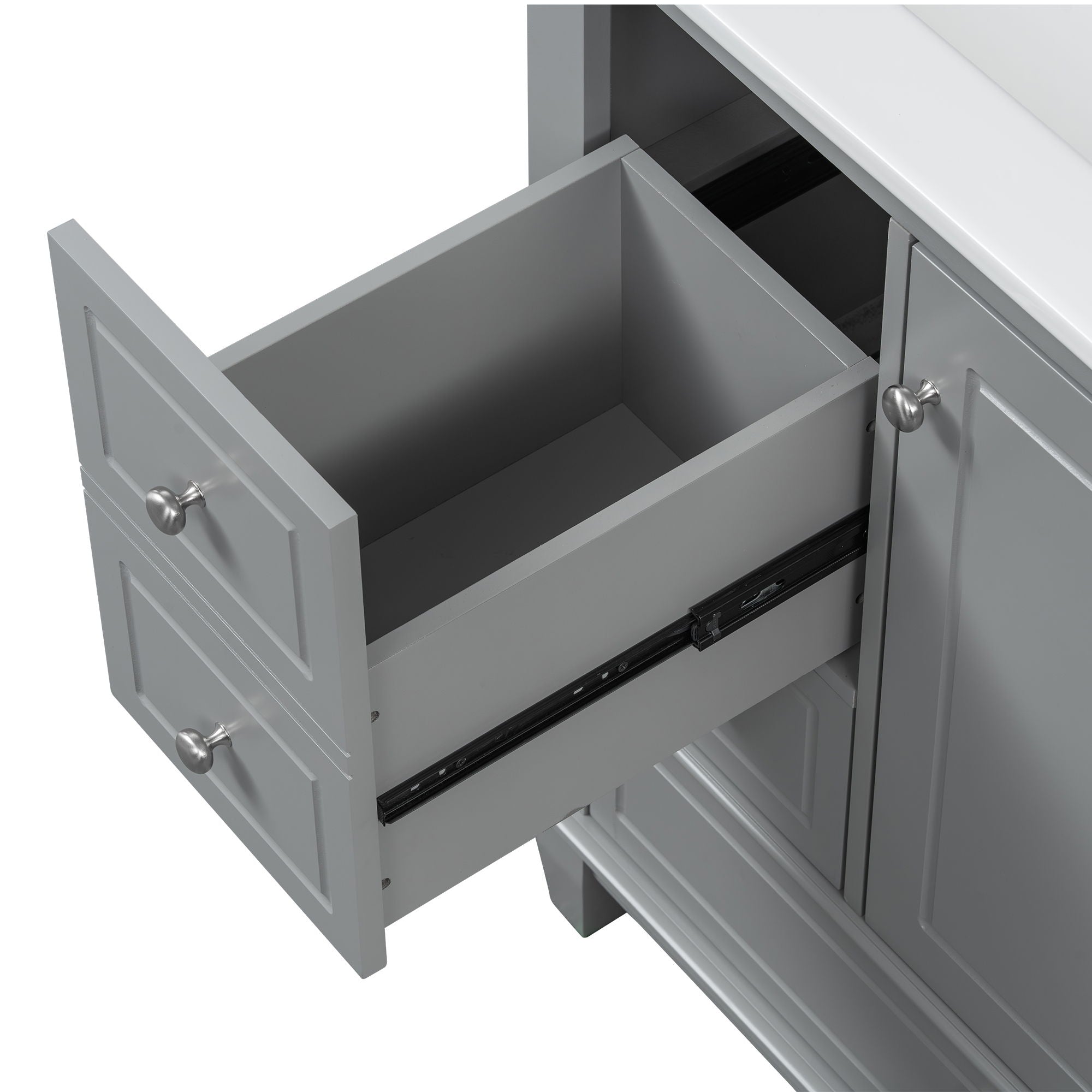 Freestanding Bathroom Vanity With Sink, Soft Close Door, 3 Drawers