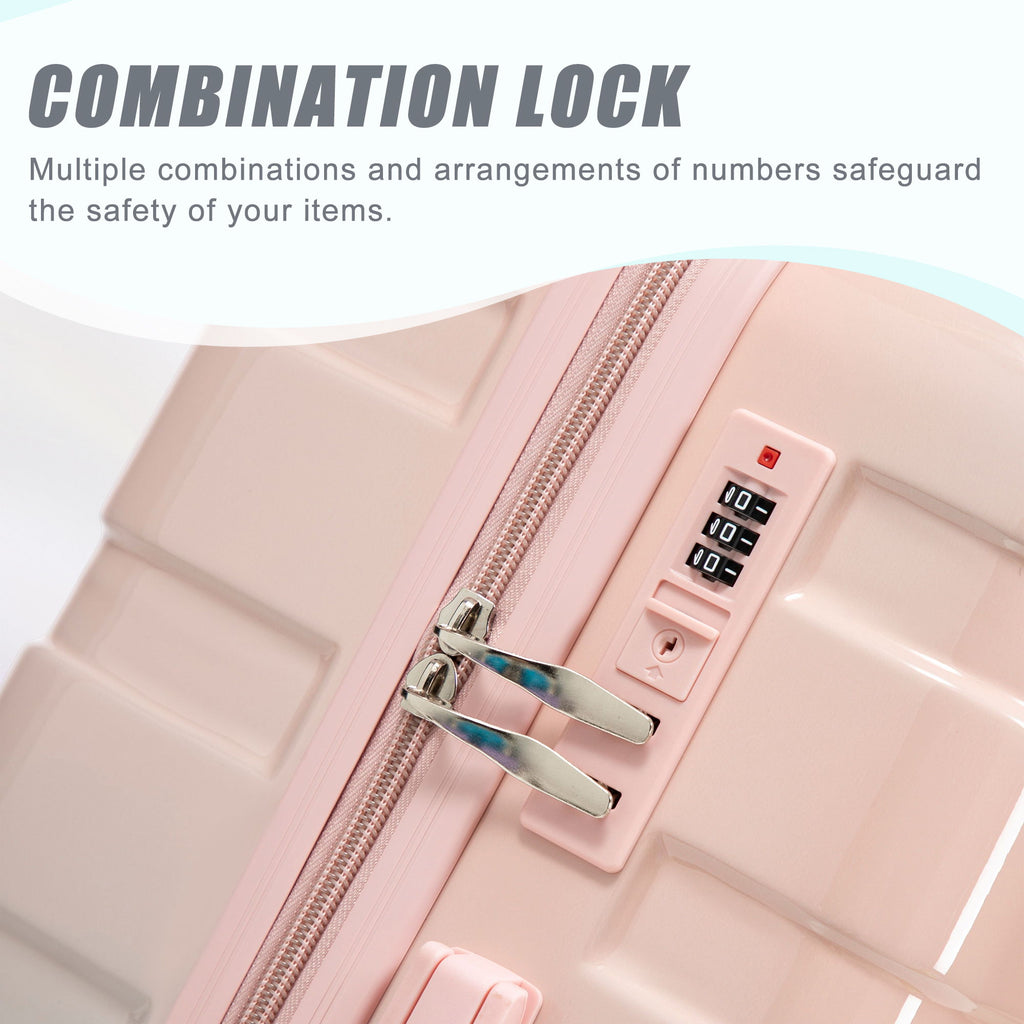 Luggage Set 20" /24" /28" With Combination Lock And Silent Wheels