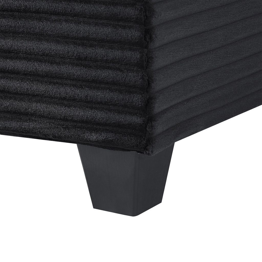 Upholstered U-Shaped Sectional Sofa With Movable Ottoman And Side Storage Pockets